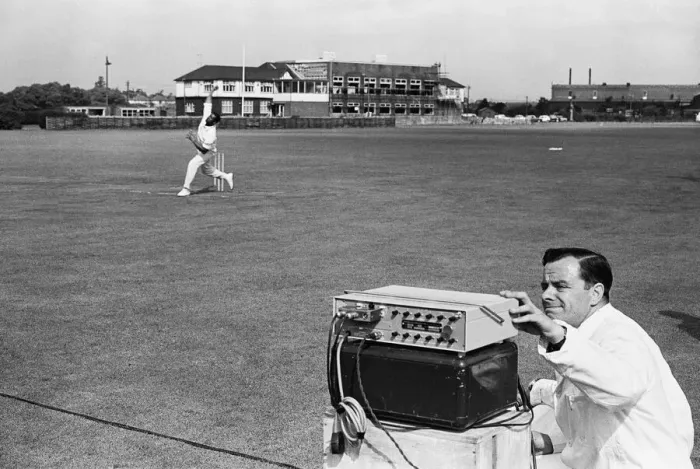Framed Print : Bowling speed test using an electronic device to measure the speed
