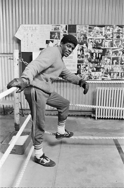 Boxer Errol Christie in the gym 8th January 1982