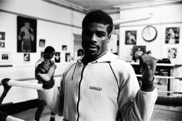Framed Print : Boxer Errol Christie training for his fight against Mark Kaylor in the Thomas O Framed Print : Boxer Errol Christie training for his fight against Mark Kaylor in the Thomas O