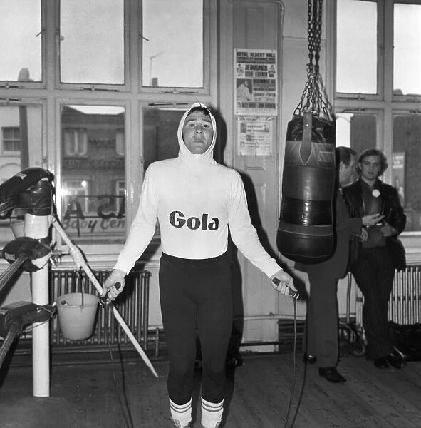 Boxer John H. Stracey having a work out in preparation for his European Welter weight