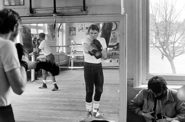 Boxer John H. Stracey having a work out in preparation for his European Welter weight