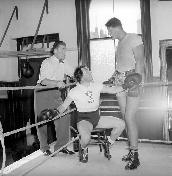 Boxer in training in a East London gym. 1954 A168b-001