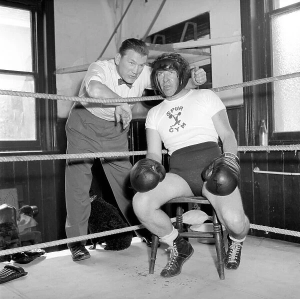 Boxer in training in a East London gym. 1954 A168b-002