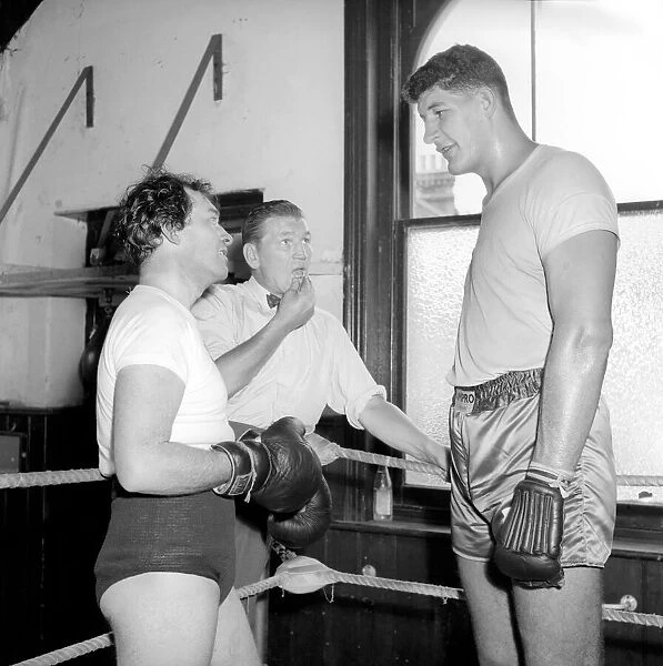 Boxer in training in a East London gym. 1954 A168b