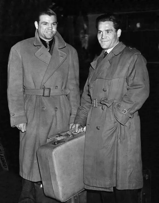 Framed Print : Boxers Luis Romero and Francis Bonnardel arrive in Manchester