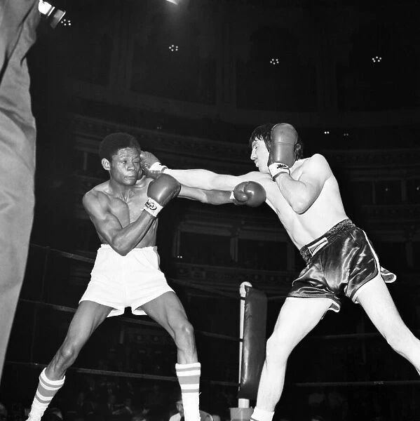 Boxing at Albert Hall. David Needham vs. Earl Large USA and Freddy Bright vs