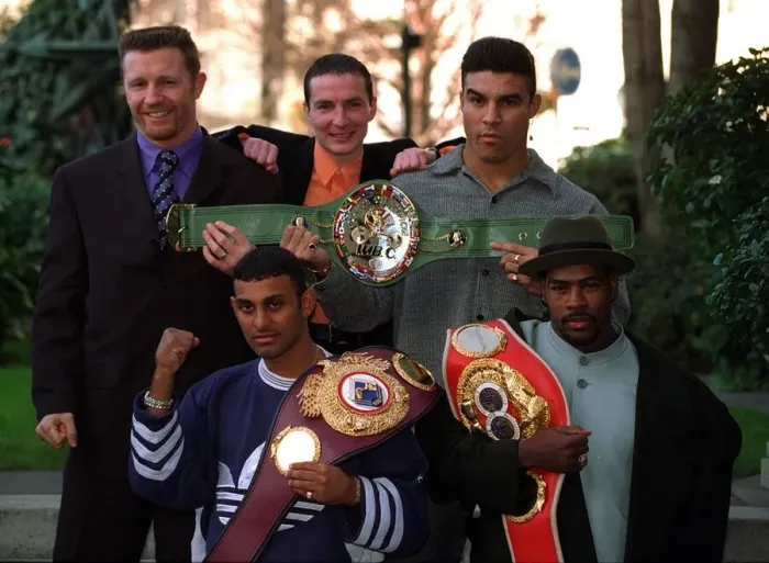 Framed Print : Boxing Champions Left To Right Back Steve Collins Micky Cantrel Robin Reed Front Prince Framed Print : Boxing Champions Left To Right Back Steve Collins Micky Cantrel Robin Reed Front Prince