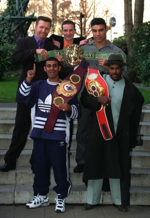 Framed Print : Boxing Champions Left To Right Back Steve Collins Micky Cantrel Robin Reed Front Prince Framed Print : Boxing Champions Left To Right Back Steve Collins Micky Cantrel Robin Reed Front Prince