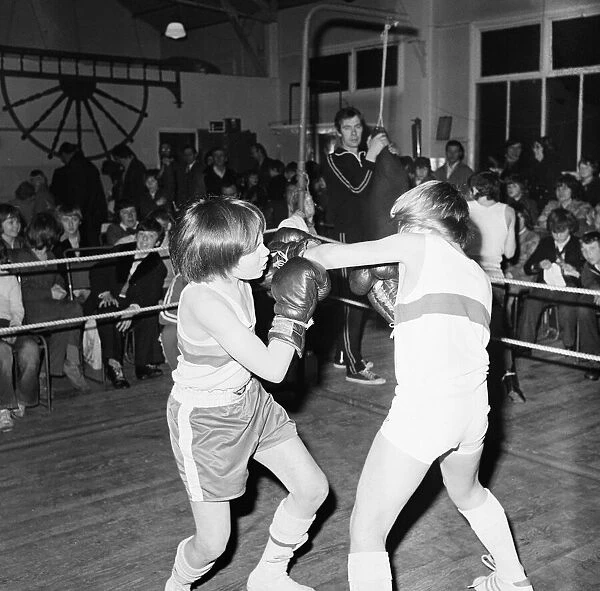 Boxing Club, Stockton, County Durham, North East England, 1975