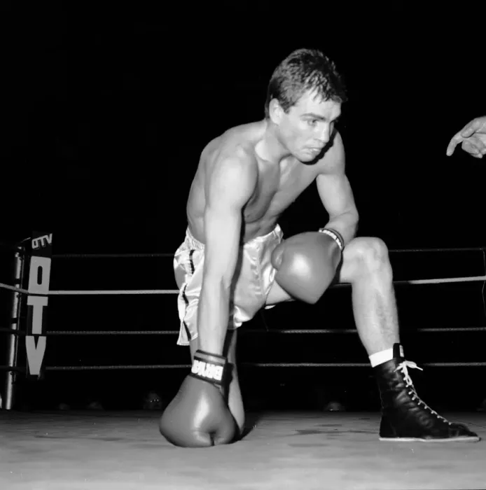 Framed Print : Boxing Errol Christie against Mark Kaylor 5th November 1985