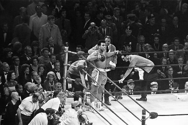 Boxing match between champion Joe Frazier and challenger Muhammad Ali held on March 8