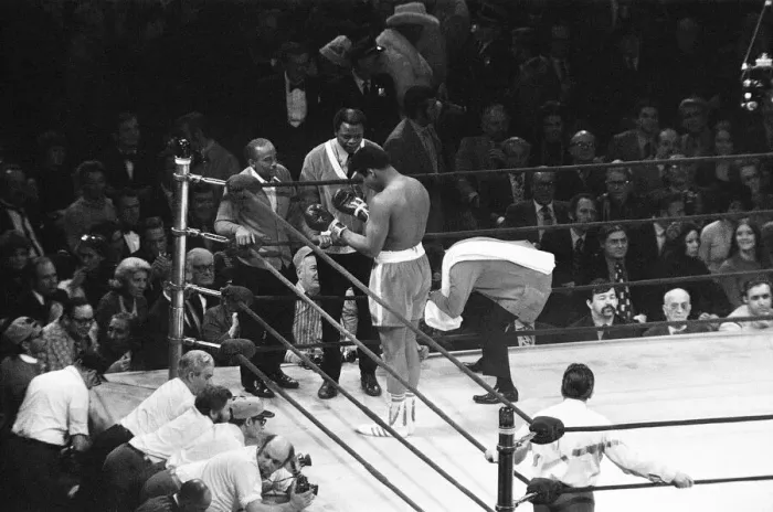 Framed Print : Boxing match between champion Joe Frazier and challenger Muhammad Ali held on March 8