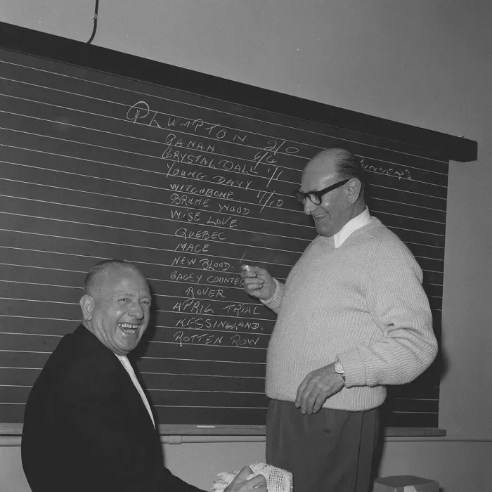 Framed Print : The boxing promoter Jack Solomons and the American comedian Bud Flanagan at the opening