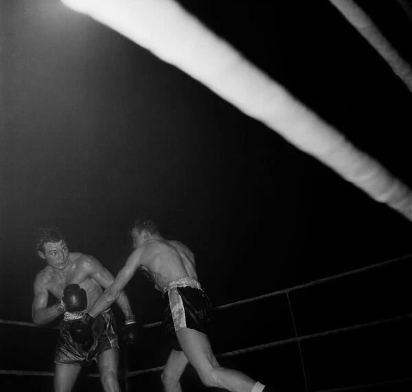 Boxing. Tommy McGovern in action during his fight with Joe Lucy
