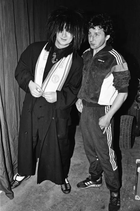 Framed Print : Boy George at Chelsea FCs ground to film a video for Culture Clubs