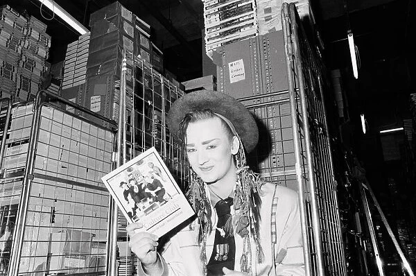 Boy George makes a publicity appearance at a bookshop in Brent Cross, London