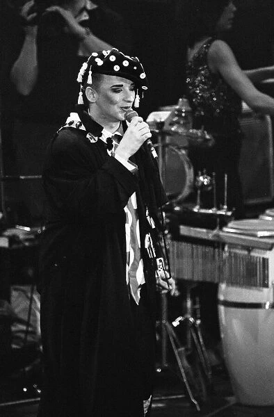 Boy George performing at the Stand by Me: AIDS Day Benefit concert at Wembley Arena
