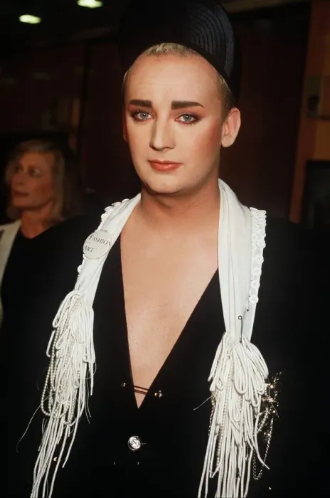 Framed Print : Boy George Pop Singer at a charity auction at Christies in aid of the AIDS Crisis Trust
