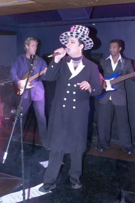 Framed Print : Boy George Sept 1999 from Culture Club singing at the Labour Conference party