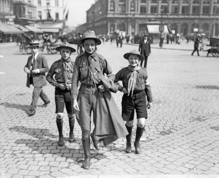 Framed Print : Boy Scouts seen here in Brussels August 1914 Framed Print : Boy Scouts seen here in Brussels August 1914