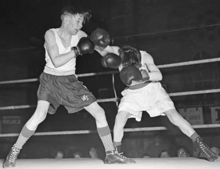 Framed Print : Boys amateur boxing at the Corn Exchange, Cambridge, Circa April 1959 Framed Print : Boys amateur boxing at the Corn Exchange, Cambridge, Circa April 1959