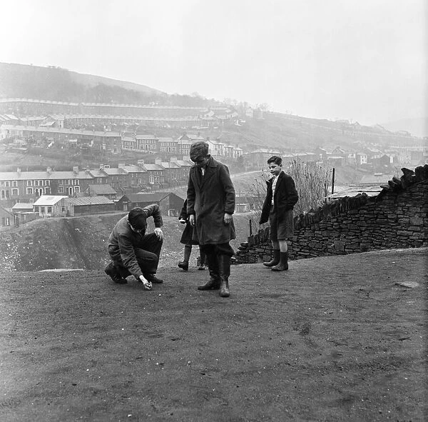 Boys of Stanleytown, South Wales, playing marbles or as it was known locally