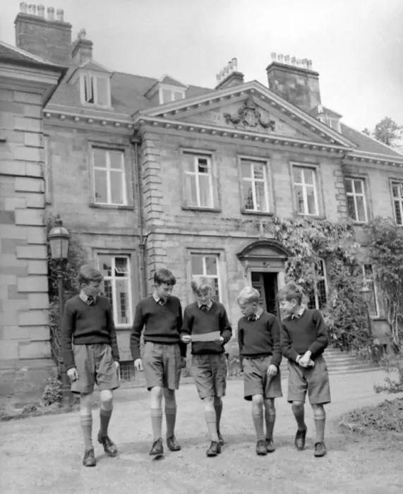  : Boys walk through the grounds of St Chads Cathedral School in Lichfield