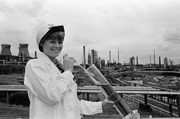 BP Llandarcy oil refinery, Swansea. Miss Marsha Griffiths, 23, Laboratory Assistant