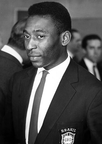 Brazilian football star Pele in England for the 1966 World Cup tournament July