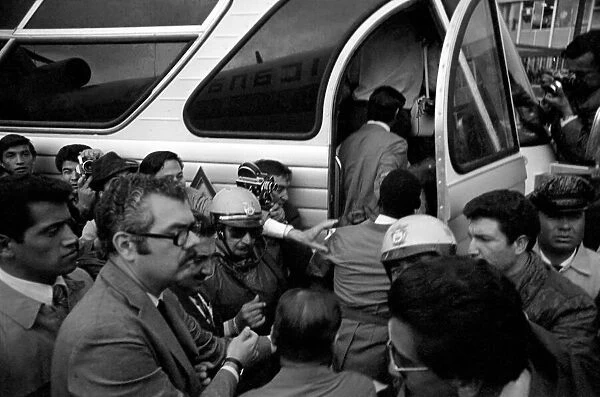 Brazilian players on their to Mexico City for World Cup Final. June 1970 70-5879-002