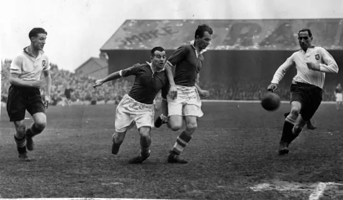Framed Print : break through the Doncaster Rovers defence - 12th March 1951 Framed Print : break through the Doncaster Rovers defence - 12th March 1951