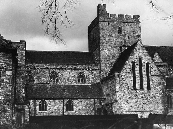 Brecon Cathedral, Brecon, a market town and community in Powys, Mid Wales, April 1962