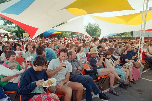 The Brecon Jazz Festival. Brecon, South Wales, The audience enjoys the day