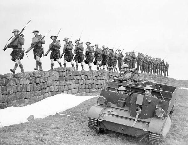 A Bren Gun Carrier seen here taking part in Army exercises in Northern England Circa 1941