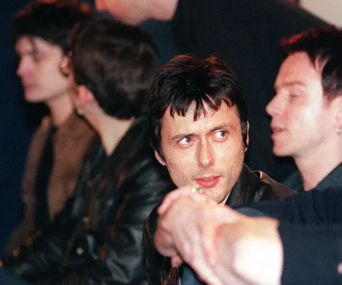 Framed Print : Brett Anderson, sinder of Suede at their press conference in the Garage Framed Print : Brett Anderson, sinder of Suede at their press conference in the Garage