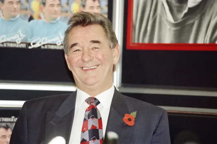 Framed Print : Brian Clough ex Football manager of Nottingham Forest at launch of his new book November Framed Print : Brian Clough ex Football manager of Nottingham Forest at launch of his new book November