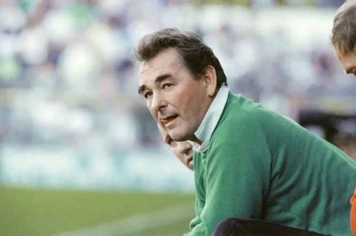 Framed Print : Brian Clough manager of Nottingham Forest Football Club watching his side Framed Print : Brian Clough manager of Nottingham Forest Football Club watching his side