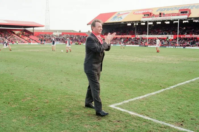 Framed Print : Brian Clough, former Middlesbrough player and retired manager, returns to Ayresome Park