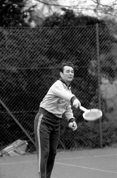 Brian Clough Nottingham Forest manager playing tennis. January 1975 75-00170-003