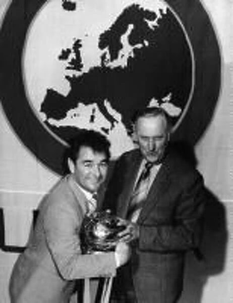 Brian Clough & Peter Taylor holding World Club Championship Trophy December 1980