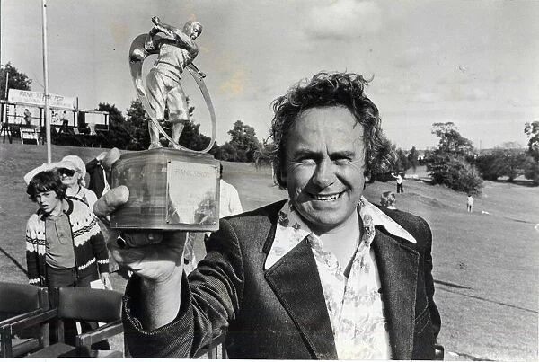 Brian Huggett showing his trophy off after that sudden death victory. 16th, August, 1978