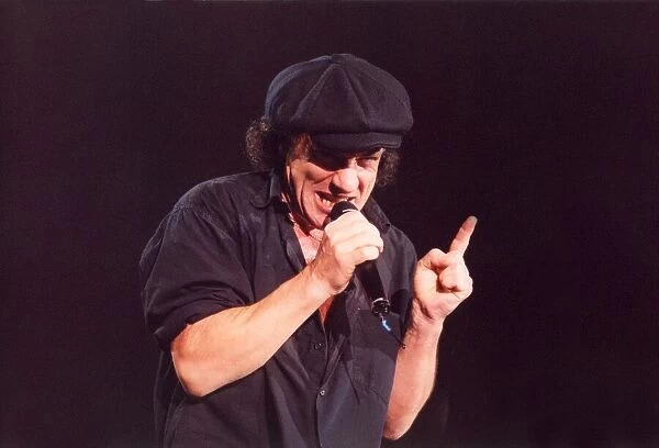 Brian Johnson lead singer of the rock group AC  /  DC at the Newcastle Arena. 05  /  06  /  96