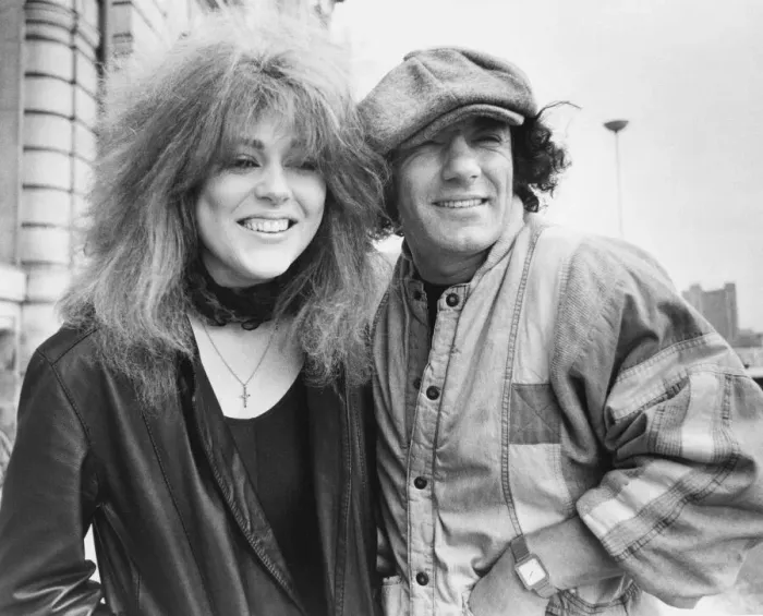Framed Print : Brian Johnson lead singer of the rock group AC / DC, pictured with Carole McInulty of Framed Print : Brian Johnson lead singer of the rock group AC / DC, pictured with Carole McInulty of