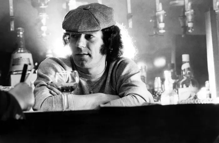 Framed Print : Brian Johnson lead singer of the rock group AC / DC is interviewed 7 January 1983 circa Framed Print : Brian Johnson lead singer of the rock group AC / DC is interviewed 7 January 1983 circa