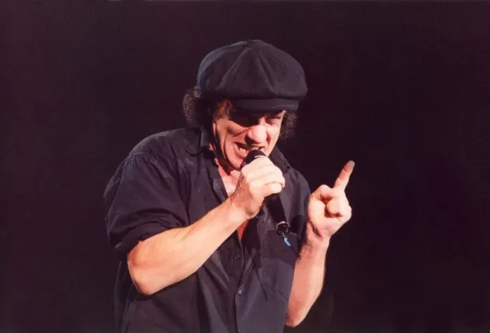 Framed Print : Brian Johnson lead singer of the rock group AC / DC at the Newcastle Arena. 05 / 06 / 96 Framed Print : Brian Johnson lead singer of the rock group AC / DC at the Newcastle Arena. 05 / 06 / 96