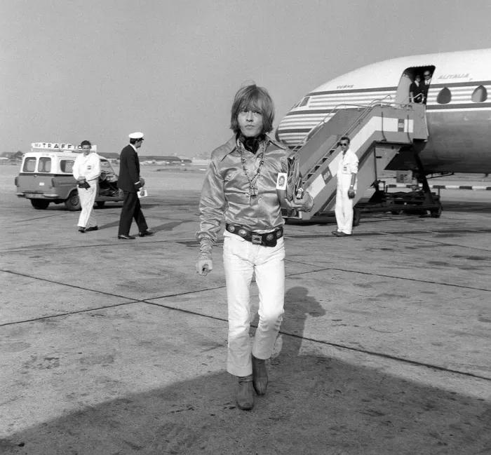 Framed Print : Brian Jones of the Rolling Stones pop group arrives at London