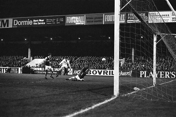 Brian Kidd opens the scoring for Manchester United at Villa Park during their second leg