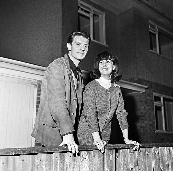 Brian Labone, Everton and England centre half, pictured with fiancee Patricia Lyman a 22