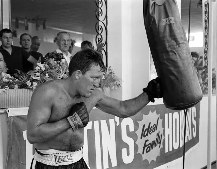 Framed Print : Brian London July 1966 Boxer British Heavyweight aged 32 Pictured during training Framed Print : Brian London July 1966 Boxer British Heavyweight aged 32 Pictured during training