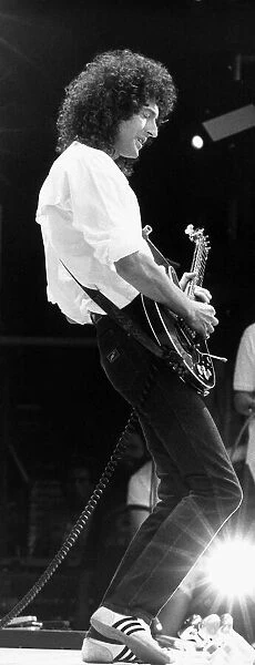Brian May guitarist of Queen at Live Aid Concert 1985 Wembley Stadium